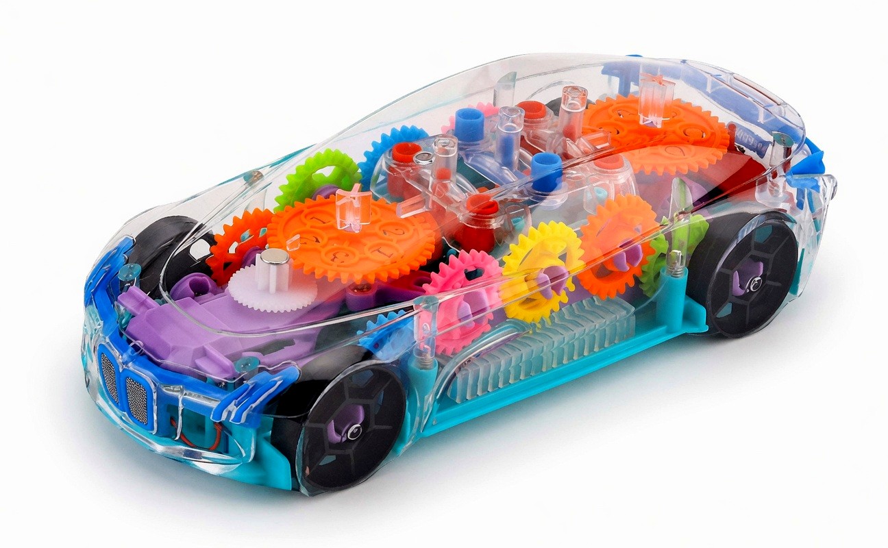 Concept Transparent Gear Car | Light & Music Racing Toy for Kids
