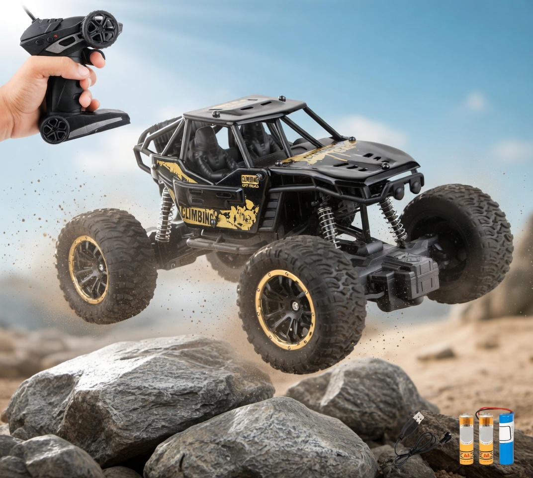 Rock Crawler 4WD RC Car | Off-Road Monster Truck Remote Control Vehicle for Kids