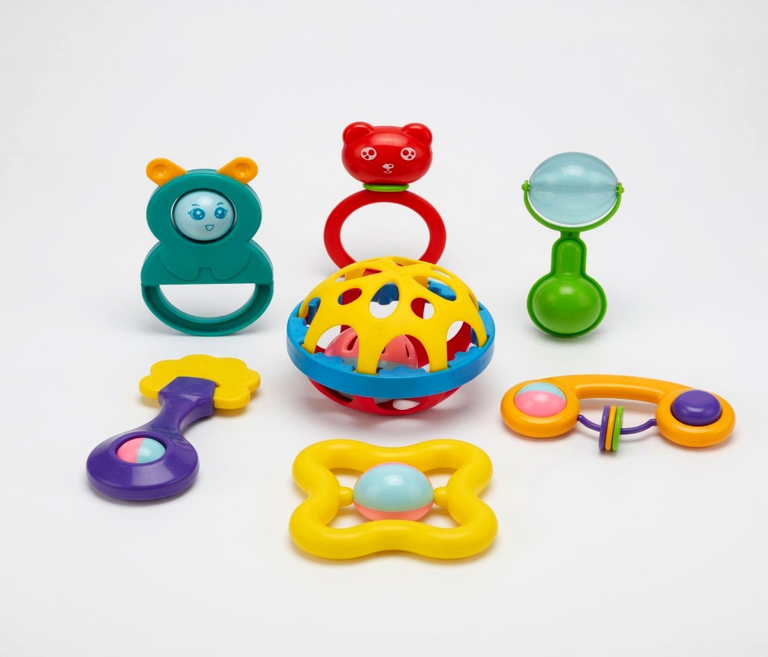 Inovi Baby Rattles Toy Set | Colorful Sensory Rattle Grasping Toys for Newborns